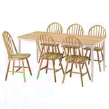 DANDERYD 6-seat dining set with light wood table & chairs.