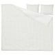 A DOFTAKLEJA duvet cover in white with a stitched check and striped pattern for a stylish bedroom setup.