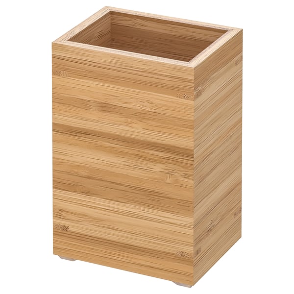 DRAGAN bamboo bathroom storage box, natural wood, rectangular shape, simple design, durable material.