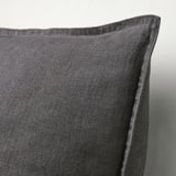 Dark grey cushion cover with soft, textured linen fabric and a hidden zipper for easy removal.