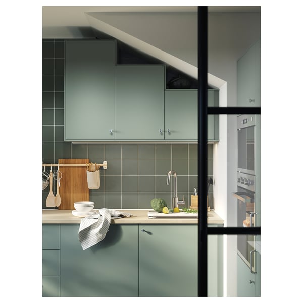 EKBACKEN Custom made worktop, ash effect/laminate, 63.6-125x2.8 cm