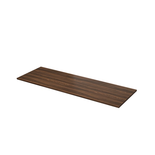 EKBACKEN worktop. Dark brown, rectangular, smooth laminate surface.