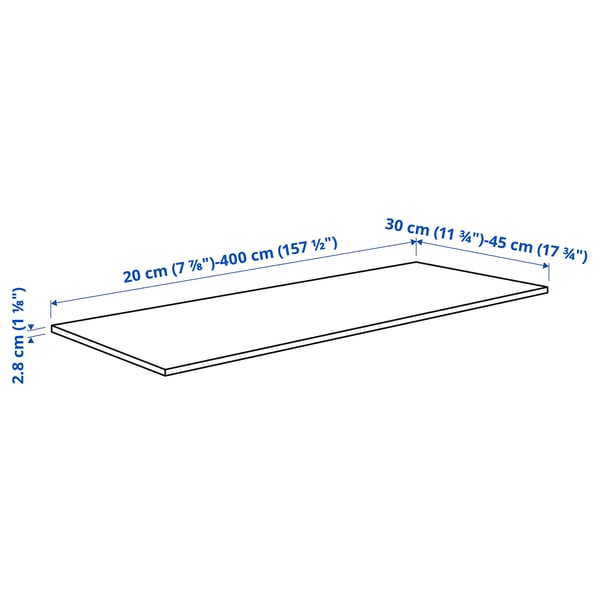 Illustration with measurements for the product: EKBACKEN.