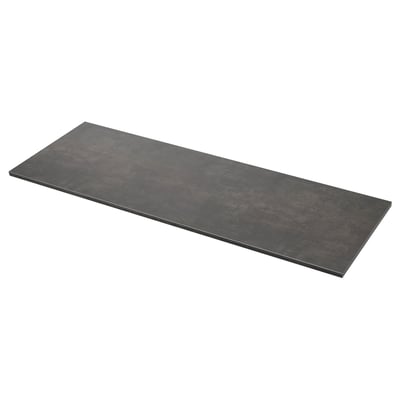 Flat, rectangular EKBACKEN dark gray worktop made of laminate and particleboard, ideal for modern kitchens.