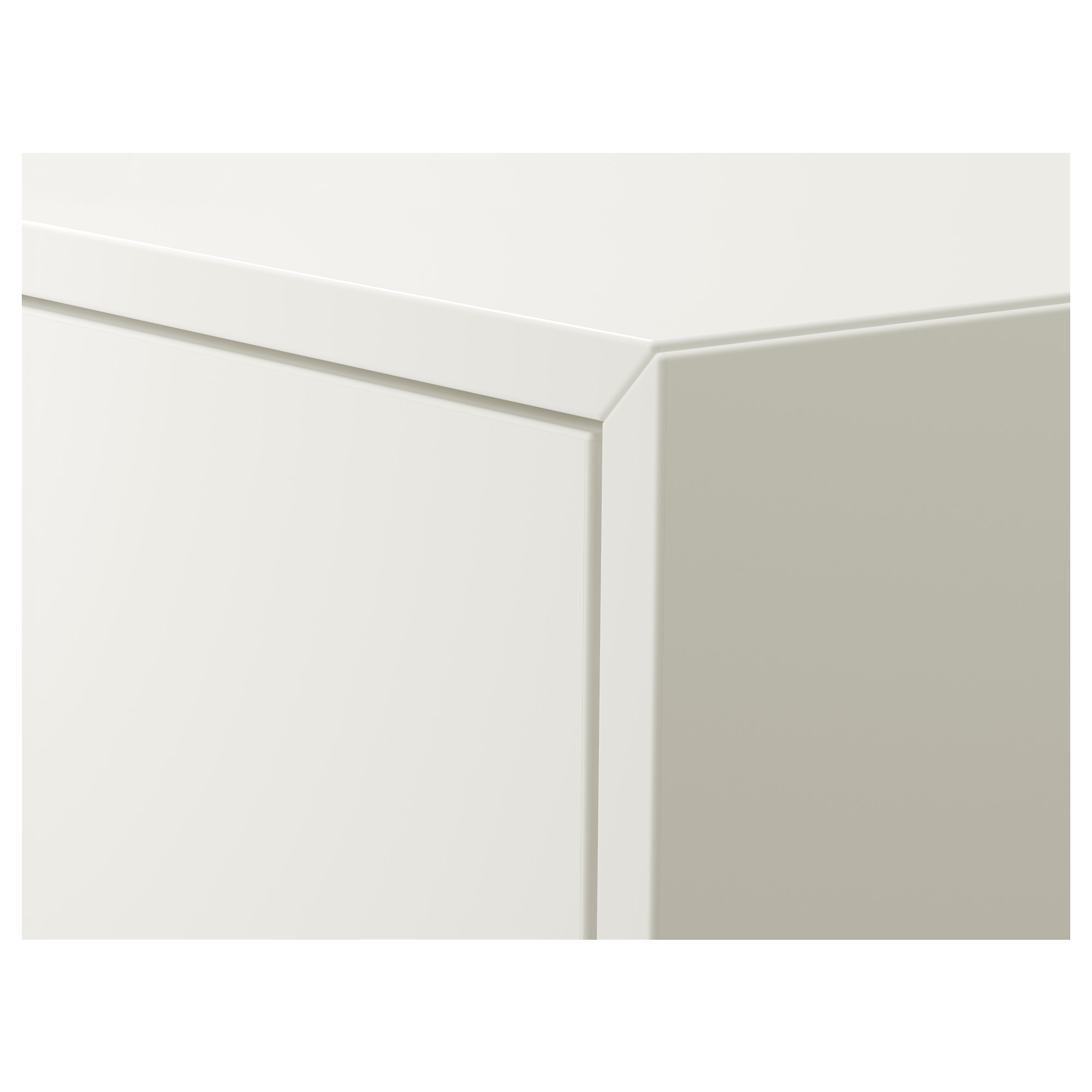 Elegant, sleek white cabinet with smooth edges, showcasing high-quality design and craftsmanship.