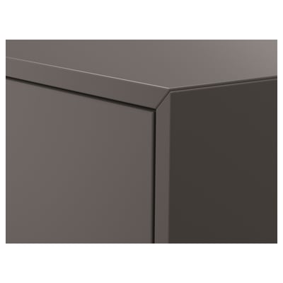 Close-up of modern grey cabinet, smooth finish, sleek edges.