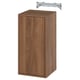 Option: An EKET brown wooden cabinet with a single door and a metal suspension rail.