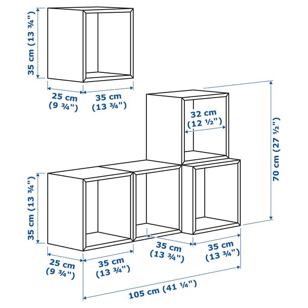 Illustration with measurements for the product: EKET.
