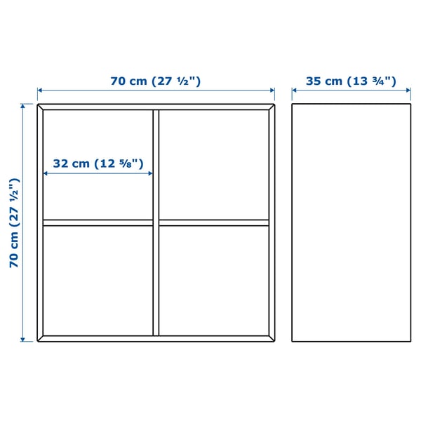 Illustration with measurements for the product: EKET.