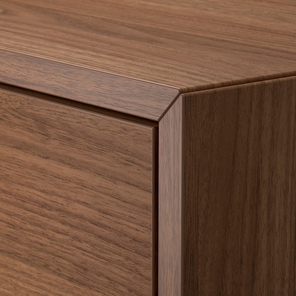 High-quality wood grain finish on modern furniture corner.