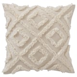 Geometric shaggy pillow, cream