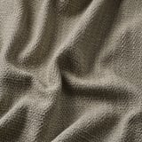 Folded textured grey blanket, soft and cosy, showcasing recycling details