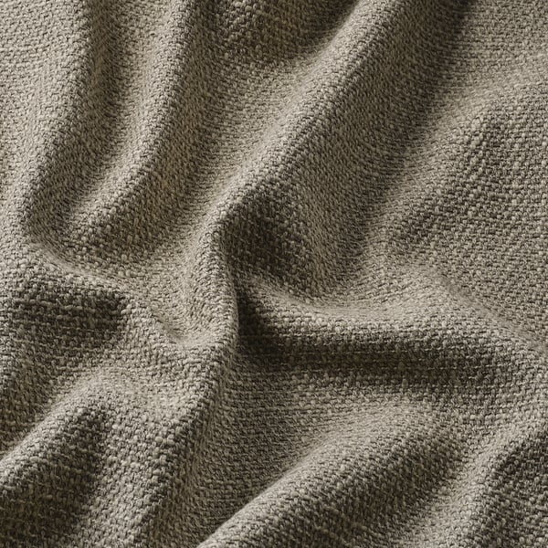 Textured fabric, folds, neutral tones. Soft and durable material, eco-friendly.