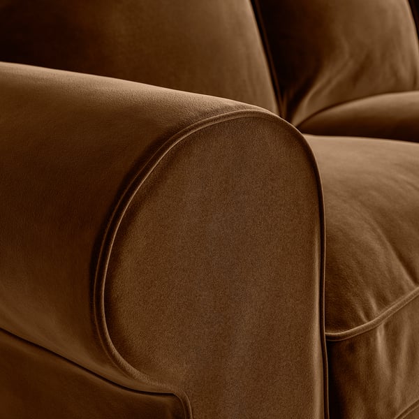 EKTORP Corner sofa, 4-seat, Alhamn dark yellow-brown