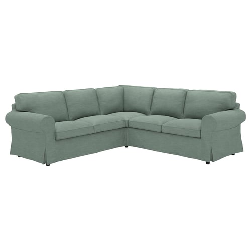 EKTORP Cover for corner sofa, 4-seat, Hemmesta grey-green