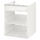 Option: A white ENHET storage cabinet with three open shelves for organizing items.