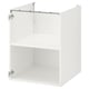 Option: ENHET white kitchen cabinet, square, metal hinges, single shelf, modern minimalist design for pots or appliances.