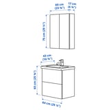 Illustration with measurements for the product: ENHET.