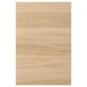 An ikea ENHET cabinet door in oak color with a particleboard core and plastic foil finish. Its rectangular, thick, and has a natural wood pattern.