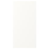 An ENHET white cabinet. Its rectangular with a smooth foil finish, resistant to moisture and stains.