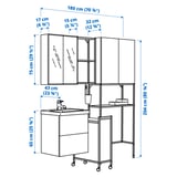 Illustration with measurements for the product: ENHET.