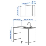 Illustration with measurements for the product: ENHET.