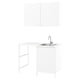 White ENHET laundry unit with cabinets, countertop, sink, and faucet.