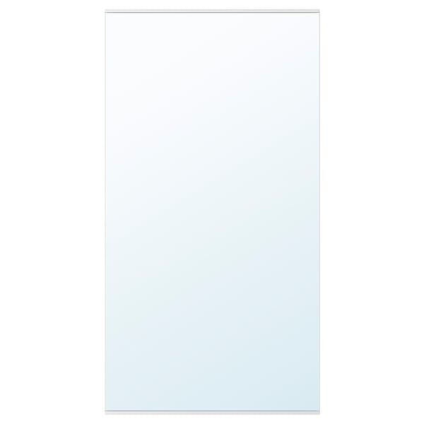 ENHET mirror panel in white. Rectangular, with a glossy finish, attached to the wall.