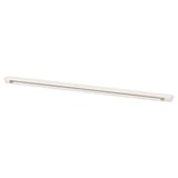 An ENHET storage rail, white, made of powder-coated steel, ideal for organizing kitchen and bathroom items under open shelves.