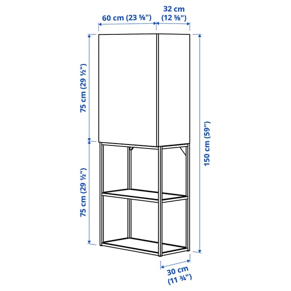 Illustration with measurements for the product: ENHET.