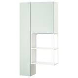 ENHET light green cabinet with open shelves.
