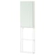 ENHET: white cabinet with light green door, metal shelves, vertical design.
