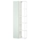 ENHET wall unit: light green, white shelves, metal hardware, open & closed storage.