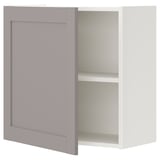 ENHET grey wall cabinet, single door, square shape, one shelf.