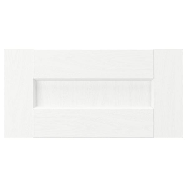 White ENKÖPING bookshelf, rectangular, durable fiberboard with subtle wood grain.
