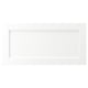 Option: White ENKÖPING cabinet with classic frame design, featuring durable wood-like foil, resistant to moisture and stains, and easy to clean.