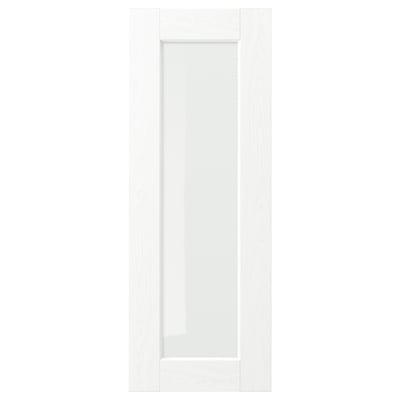 ENKÖPING white kitchen door; minimalist style, foil surface, glass panel.