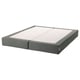 Option: An ESPEVÄR mattress base in gray, featuring a sturdy design with slats for support and ventilation.