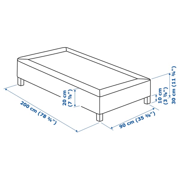 Illustration with measurements for the product: ESPEVÄR.