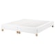 Option: A white ESPEVÄR bed base with wooden legs, featuring a rectangular shape and minimalist design.