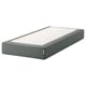 Option: A gray ESPEVÄR foam mattress in a rectangular shape. It has a sleek, modern design with a smooth surface.