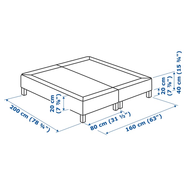 Illustration with measurements for the product: ESPEVÄR.