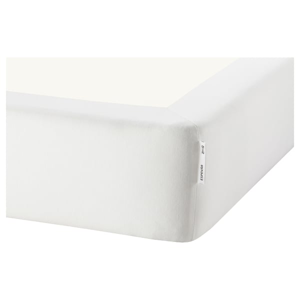 White rolled mattress; firm support, breathable, fabric-covered