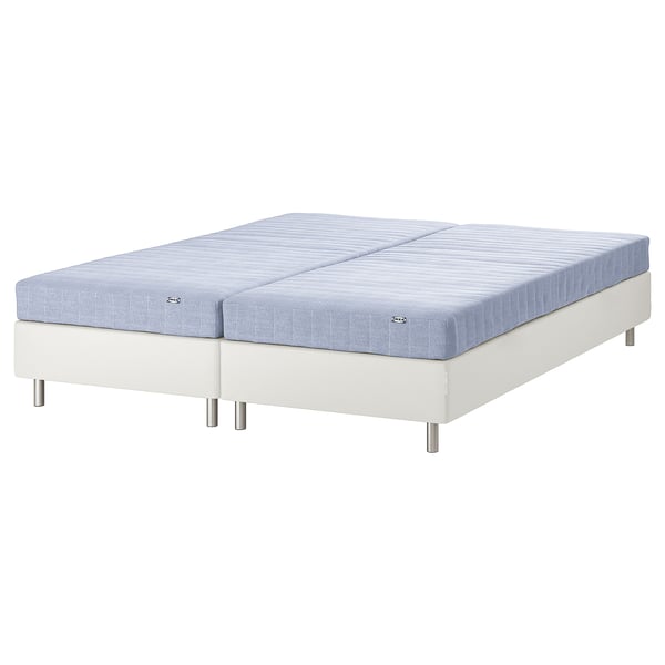 White split mattress base with light blue mattress, ESPEVÄR/VADSÖ.