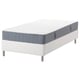 Option: Sleeping on this modern white mattress, held by a sturdy white base. Grey edges add style to its cozy look.