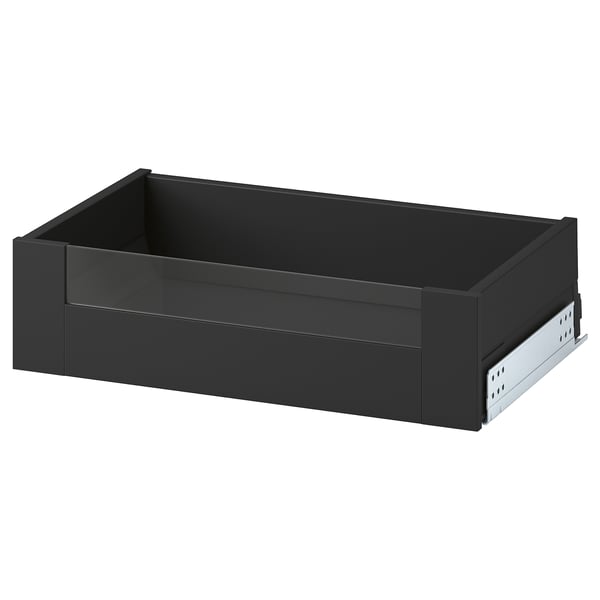 KNIVSHULT gray drawer, sleek & modern, partial steel, wood composite, rectangular.