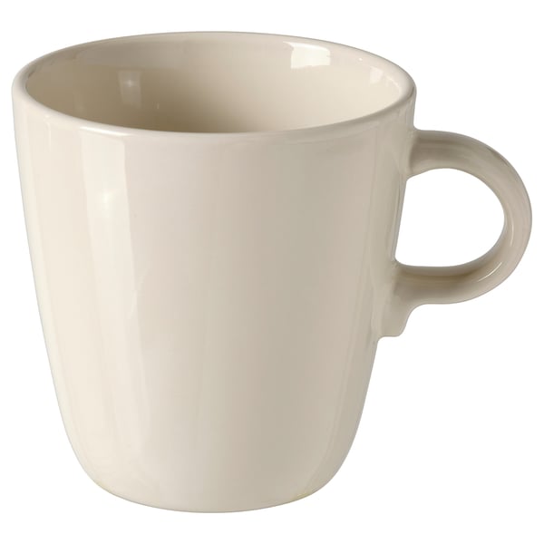 FÄRGKLAR mug - white, classic, ceramic, round body & handle.