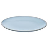 FÄRGKLAR blue dinner plate; round, simple, stoneware; light, glossy glaze.