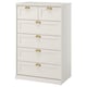 FÅGELFJÄLLET Chest of 6 drawers, off-white, 82x51x123 cm