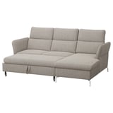 FAMMARP grey sofa, sleek modern design with adjustable headrests, fabric-covered, light grey.